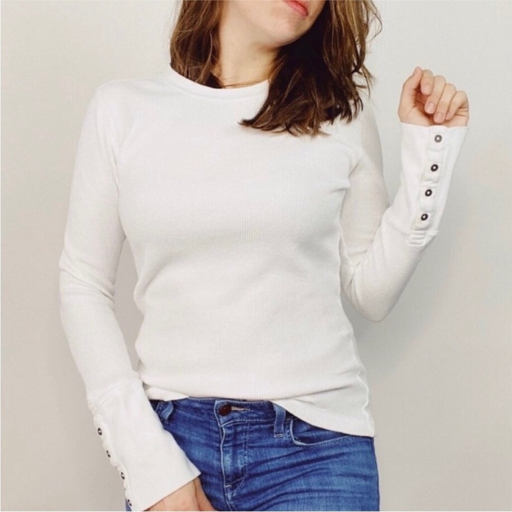 WOMENS SUNDANCE WHITE THERMAL CREWNECK, SMALL